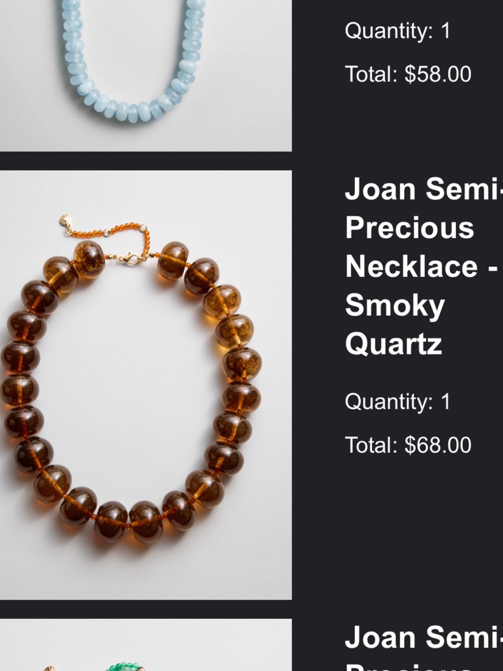 Baublebar Joan Smoky Quartz Beaded Necklace - Amber Brown